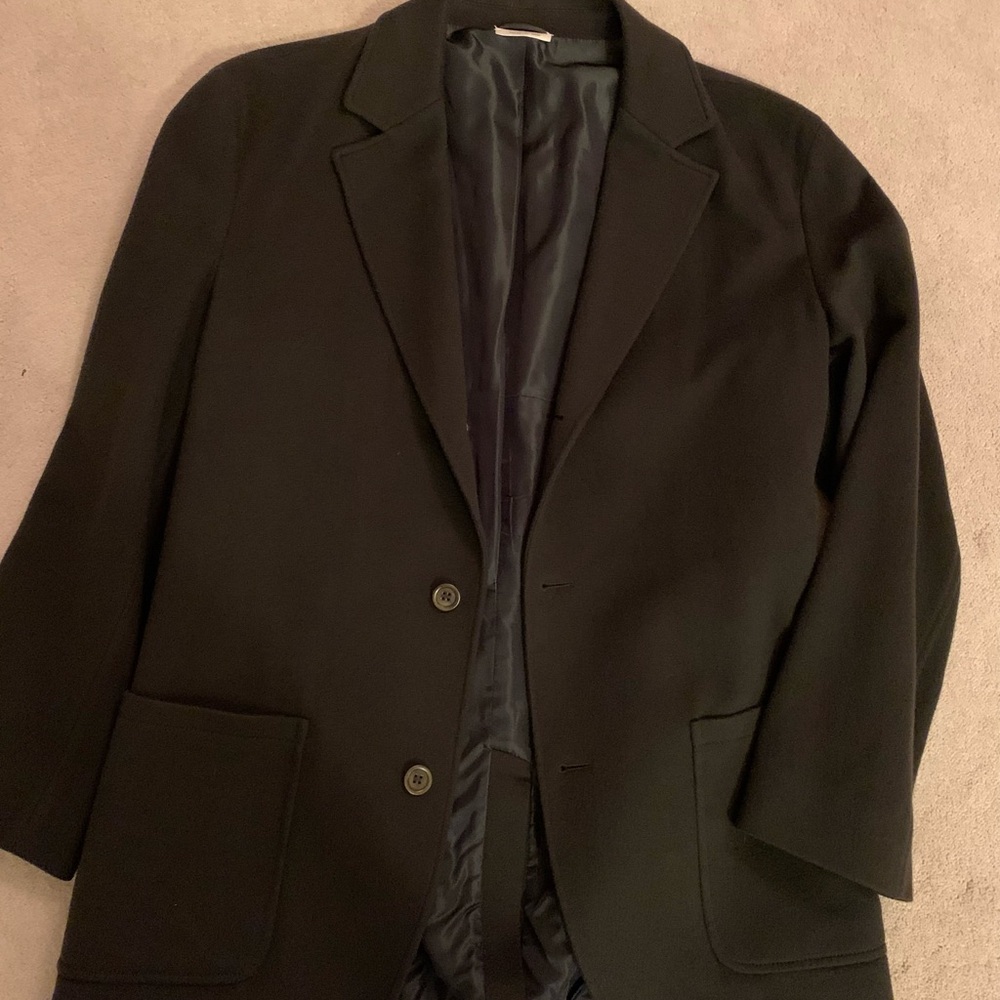 Ermenegildo Zegna Black Leather-Trim Jacket Interior